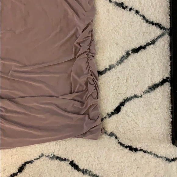 light purple halter ruched midi dress - Picture 4 of 5